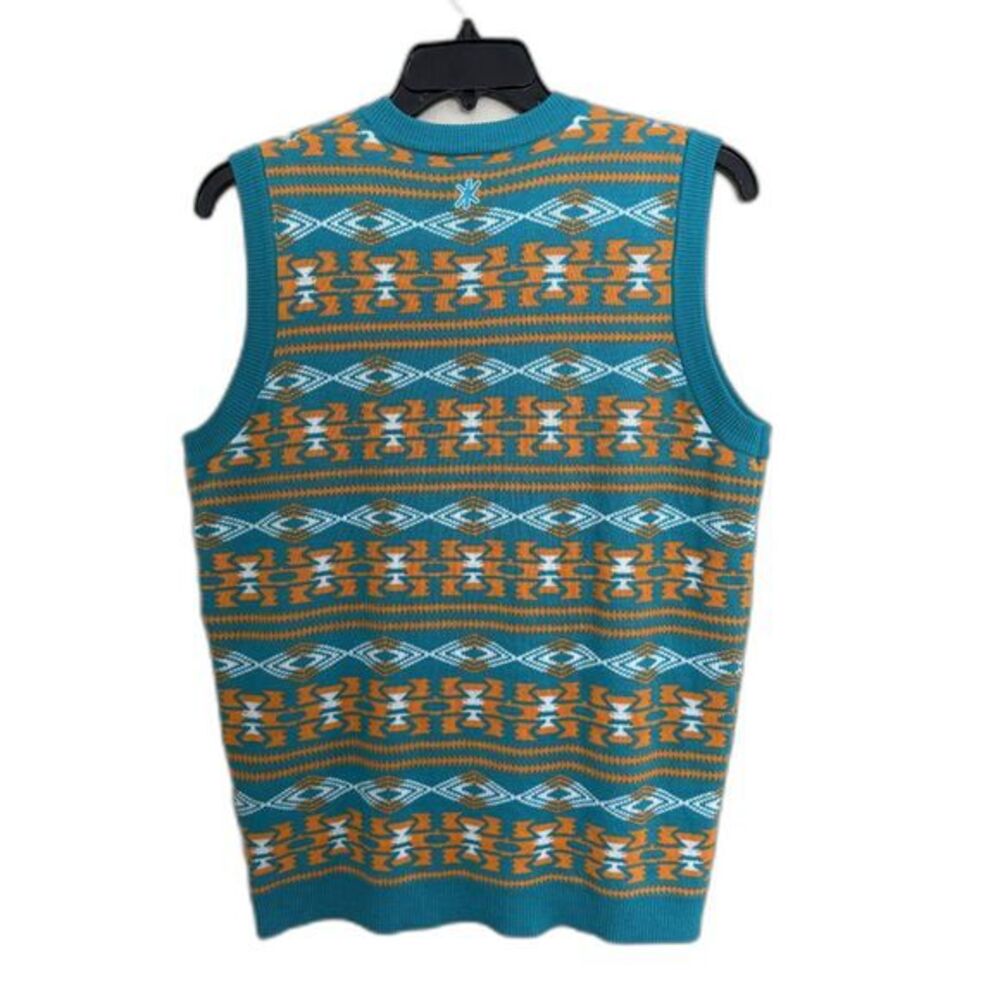 Vintage Miami Dolphins NFL Sweater Vest - Aztec Fair Isle Knit - Men’s‎ L